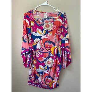 Trina Turk Multicolor Paisley Print Tunic‎ Dress Womens Small / Petite Lux